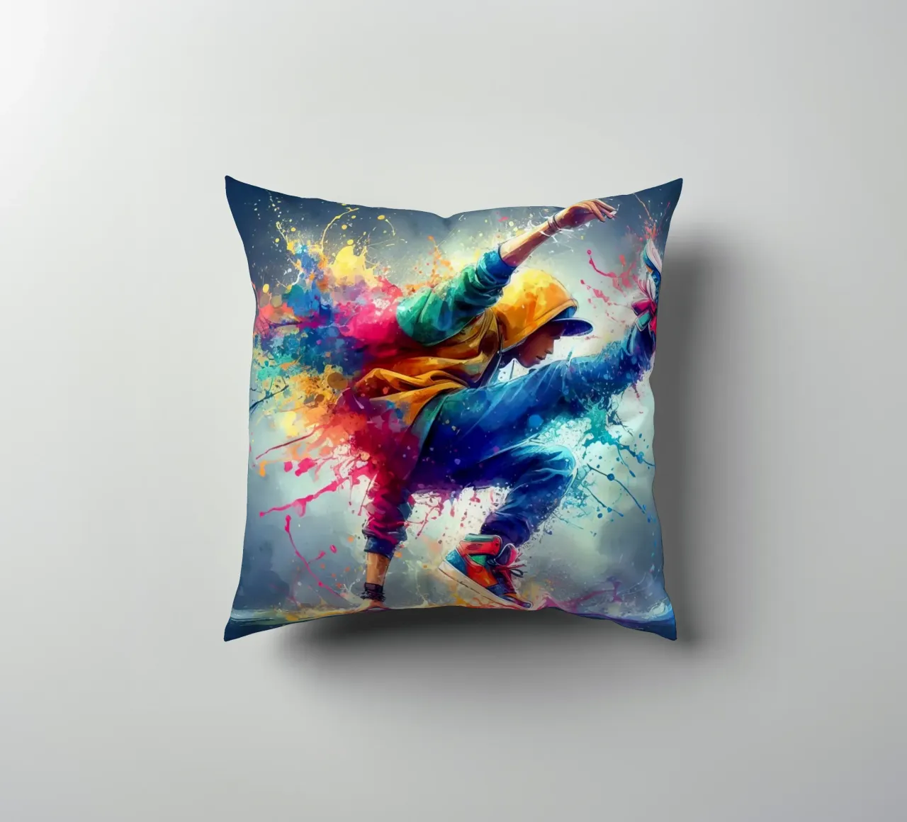 break dance hip hop danza in acquerello cuscino da 🎁 ARTVI-SHOP
