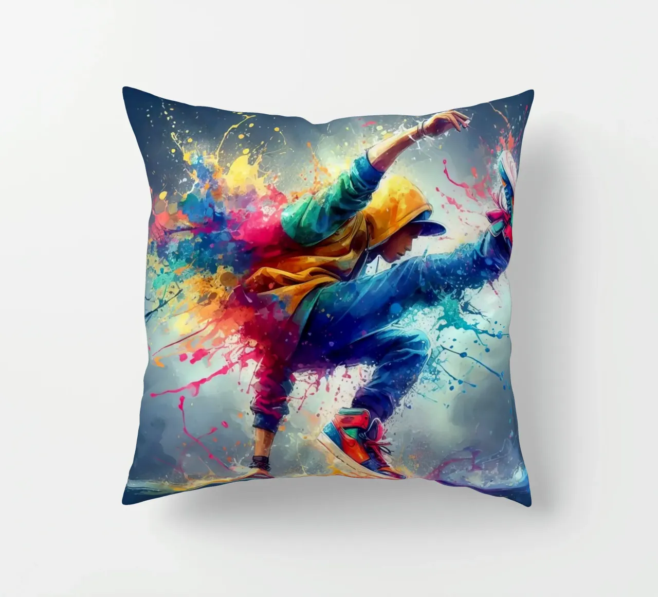 break dance hip hop danza in acquerello cuscino da 🎁 ARTVI-SHOP