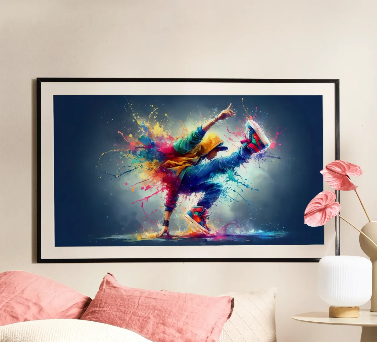 break dance hip hop danza in acquerello carta hahnemühle da 🎁 ARTVI-SHOP