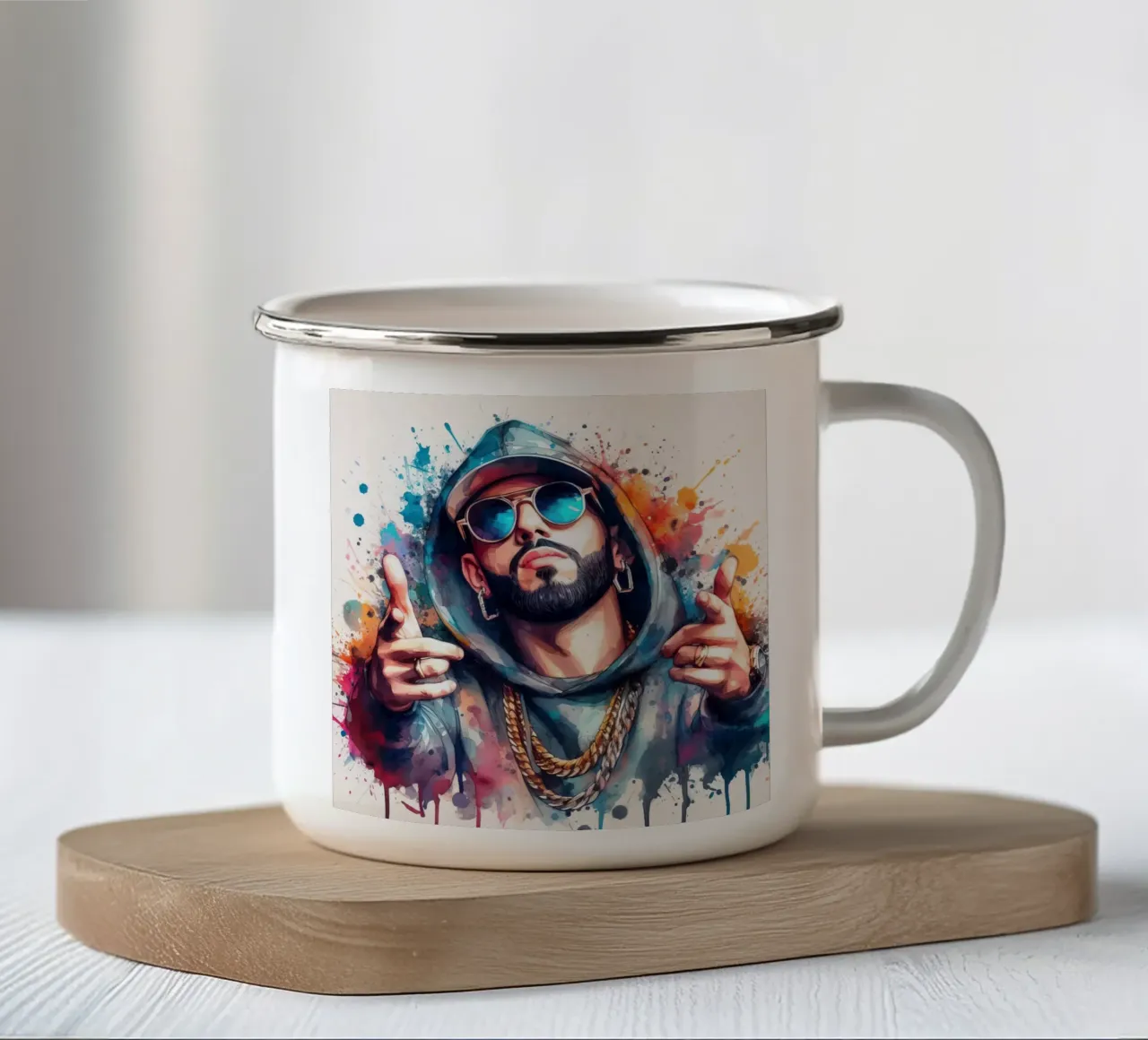 break dance hip hop danza in acquerello tazza in smalto da 🎁 ARTVI-SHOP