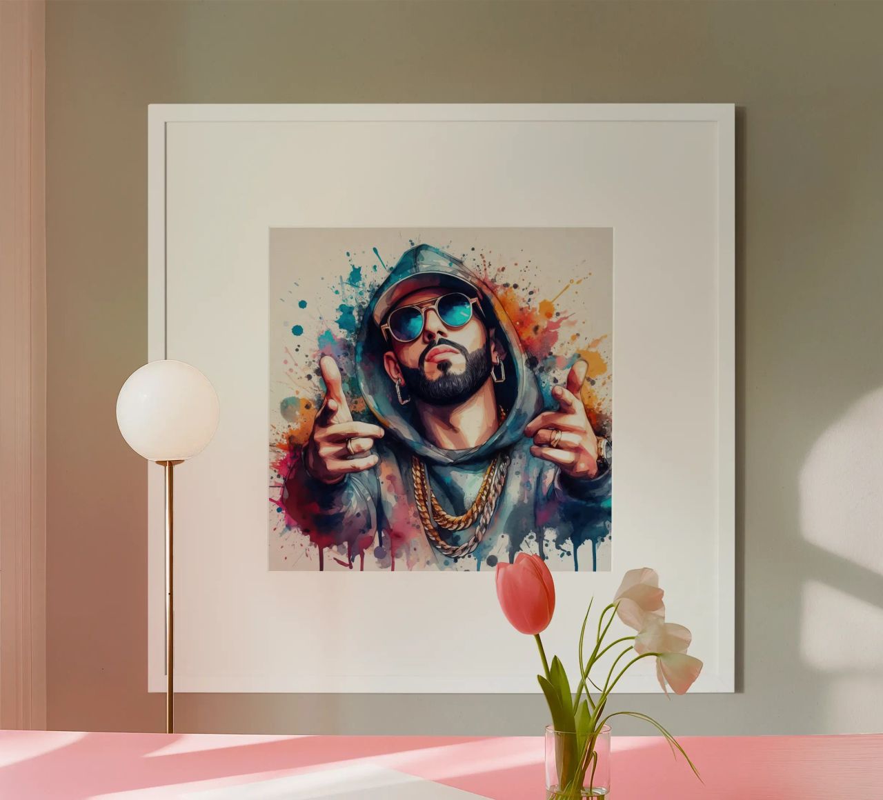 break dance hip hop dancing in watercolor poster by ARTVI-SHOP