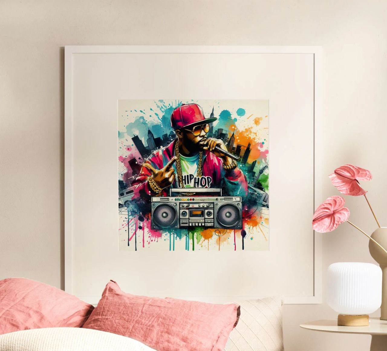 Breakdance Hip Hop Tanzen in Aquarell Poster von ARTVI-SHOP