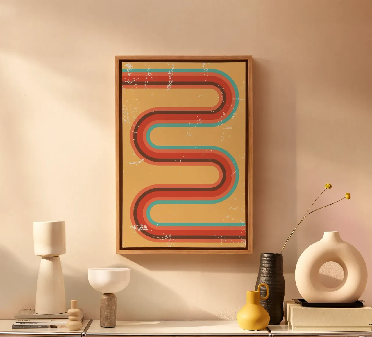 A JOURNEY FULL OF OBSTACLES IN THE PAST. canvas with Floater frame by galihstudio