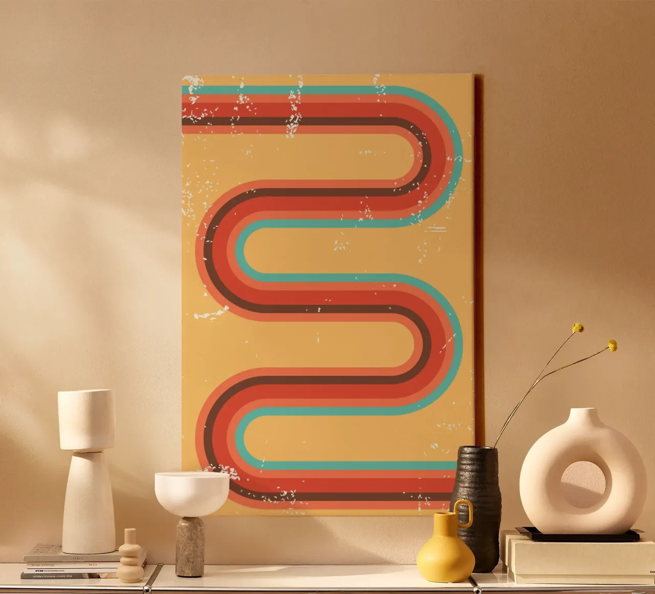 A JOURNEY FULL OF OBSTACLES IN THE PAST. canvas with Floater frame by galihstudio