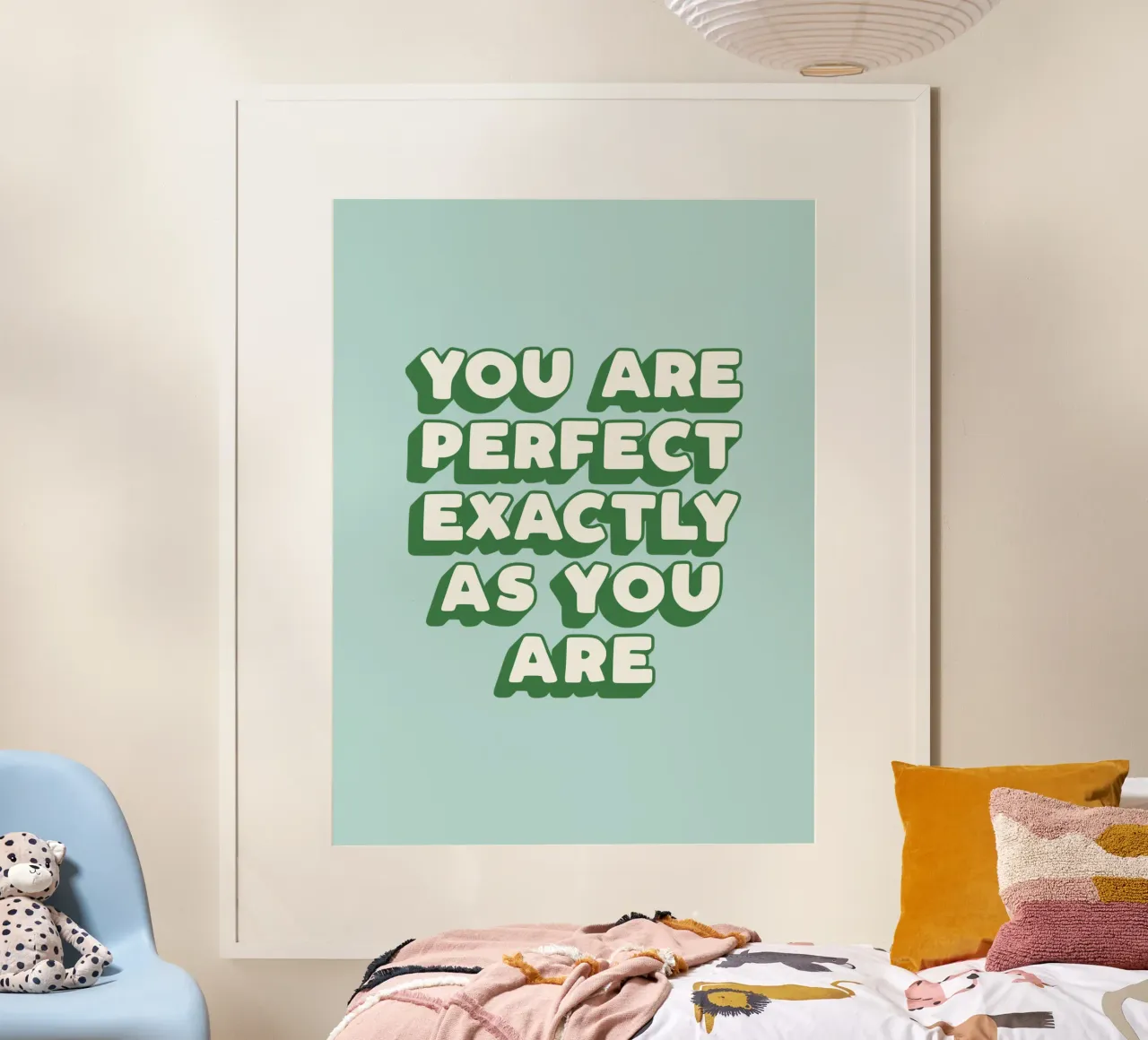 You Are Perfect Exactly As You Are Green Typografie Design hahnemühle by THE MOTIVATED TYPE