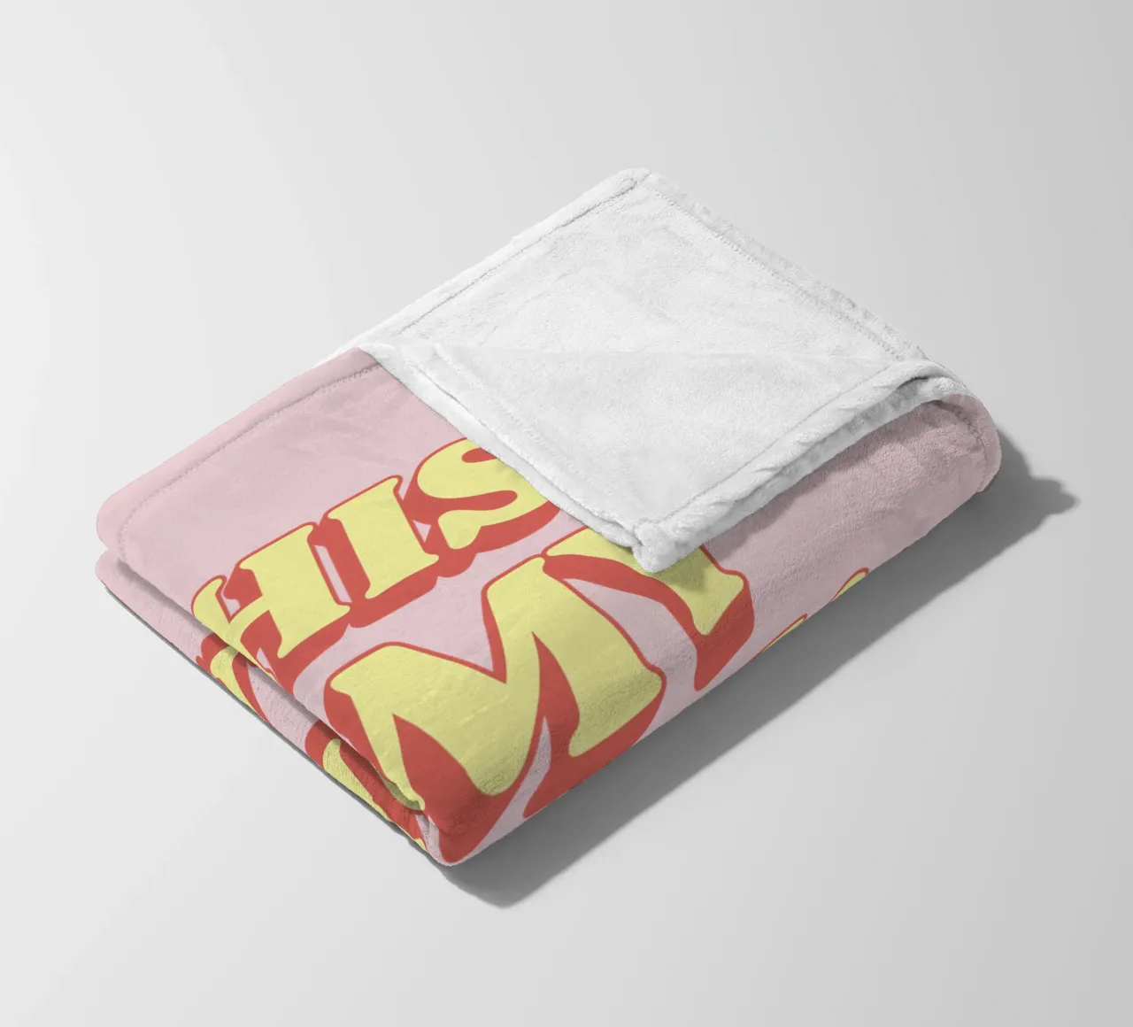 This is My Happy Place - Design tipografico in giallo e rosa coperta in pile da THE MOTIVATED TYPE
