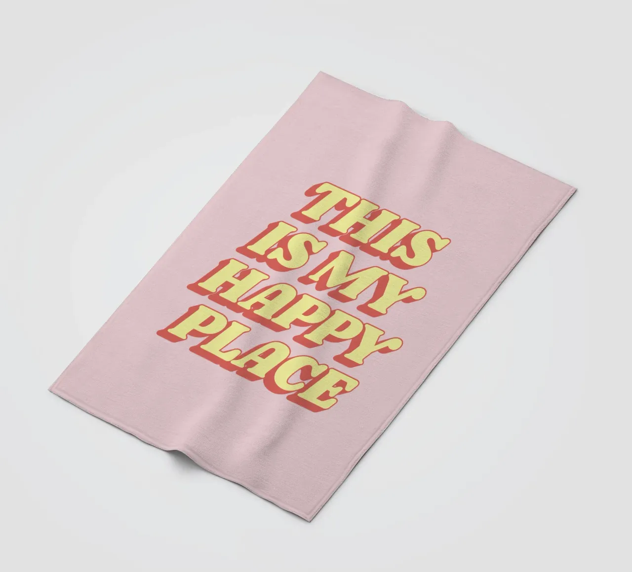 This is My Happy Place - Design tipografico in giallo e rosa coperta in pile da THE MOTIVATED TYPE