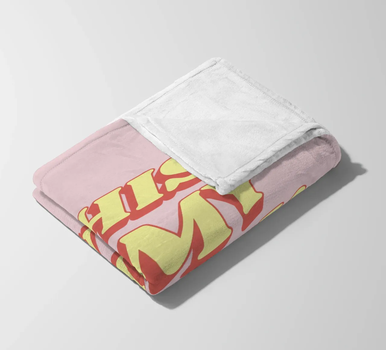 This is My Happy Place - Design tipografico in giallo e rosa coperta in pile da THE MOTIVATED TYPE