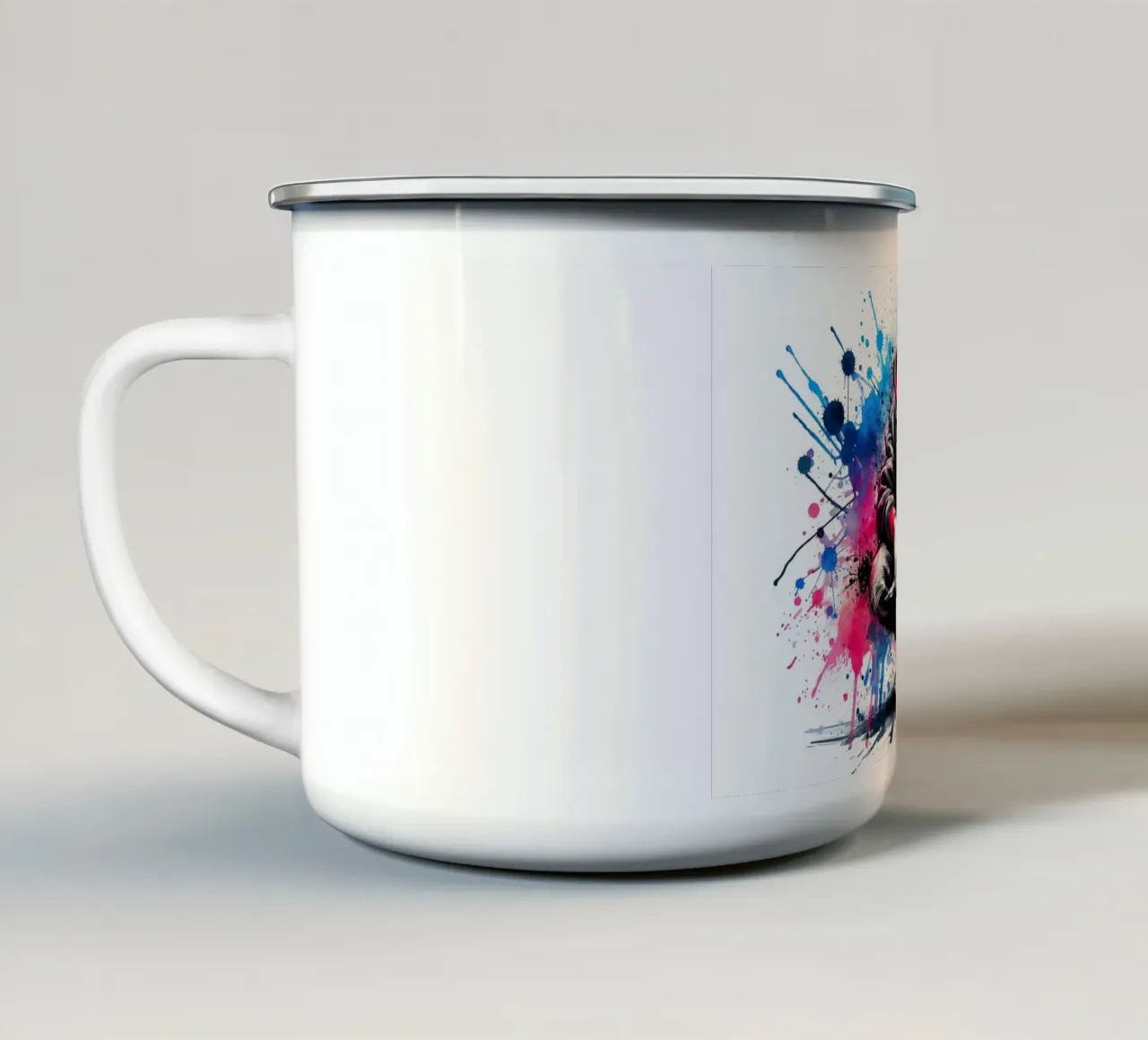 cantante hip hop in acquerello tazza in smalto da 🎁 ARTVI-SHOP