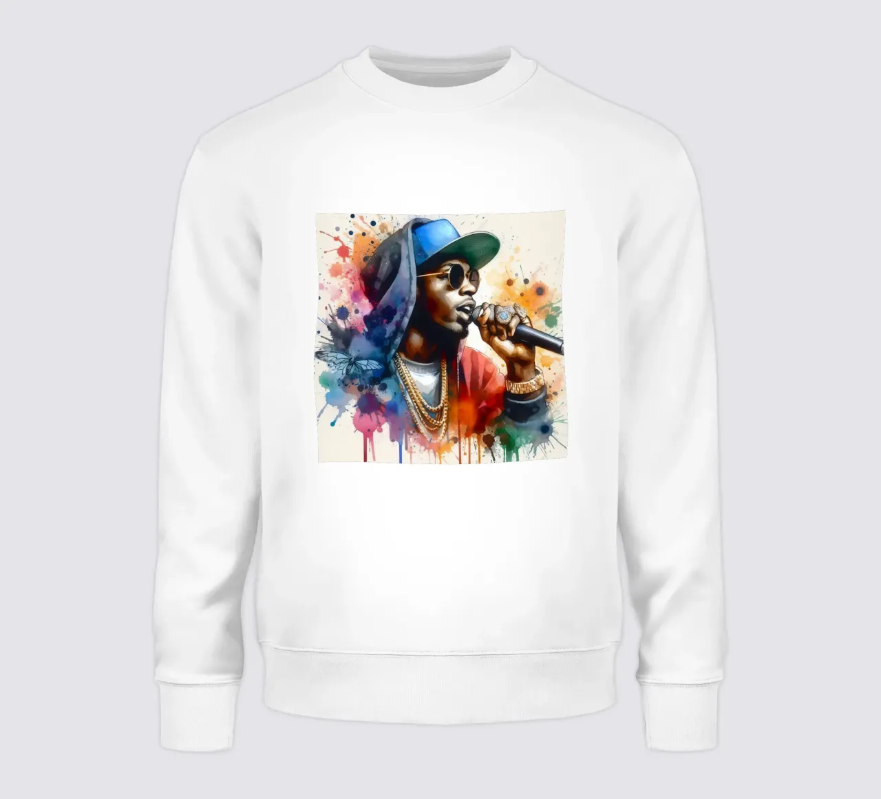 cantante hip hop in acquerello felpa da 🎁 ARTVI-SHOP