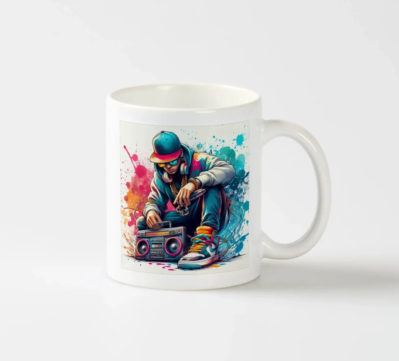 cantante hip hop in acquerello tazza in ceramica da 🎁 ARTVI-SHOP