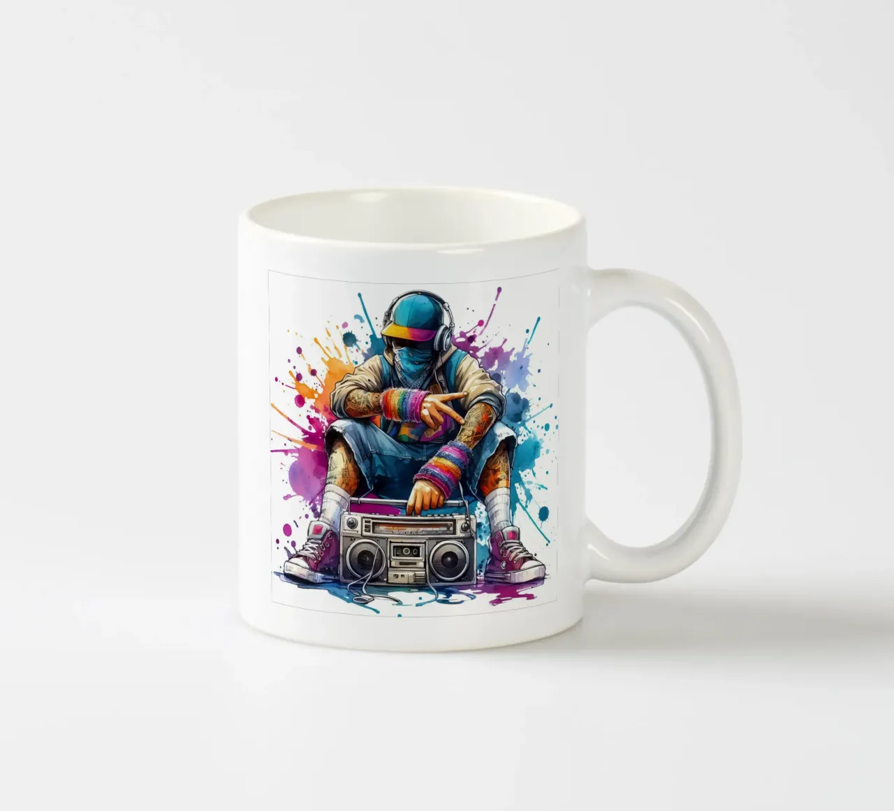 cantante hip hop in acquerello tazza in ceramica da 🎁 ARTVI-SHOP