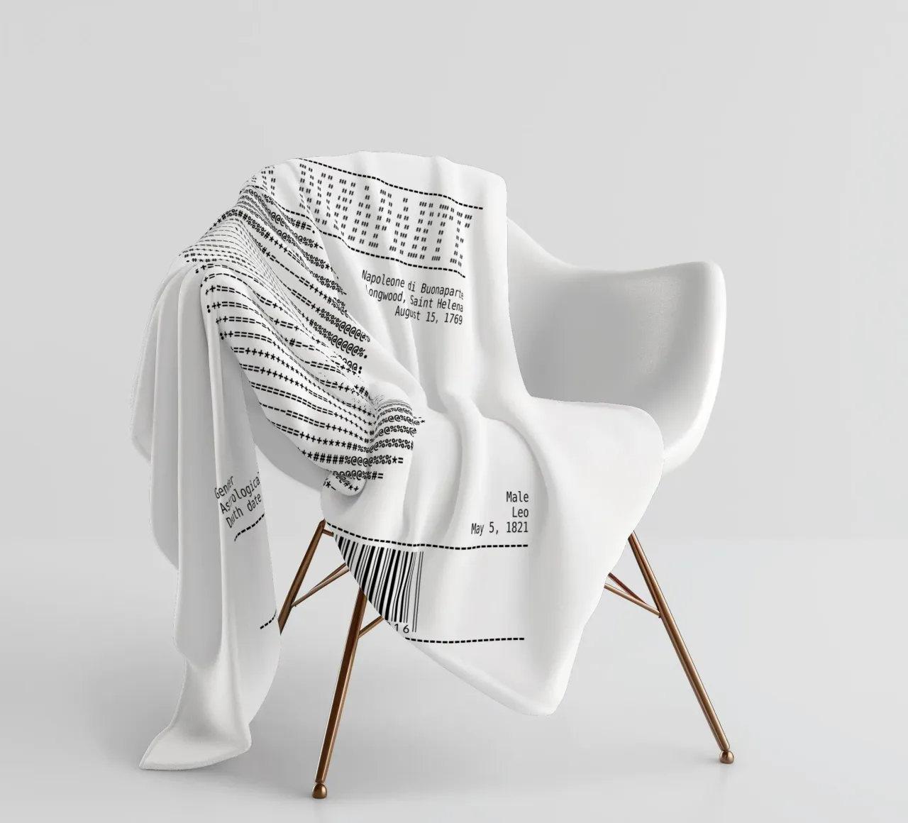Receipt Art - Napoleon Buonaparte fleece blanket by Doa Project