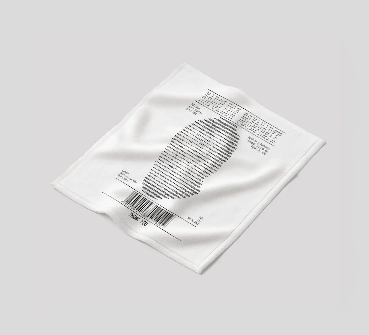 Receipt Art - Napoleon Buonaparte fleece blanket by Doa Project