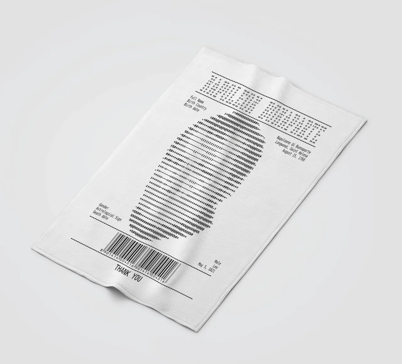 Receipt Art - Napoleon Buonaparte fleece blanket by Doa Project