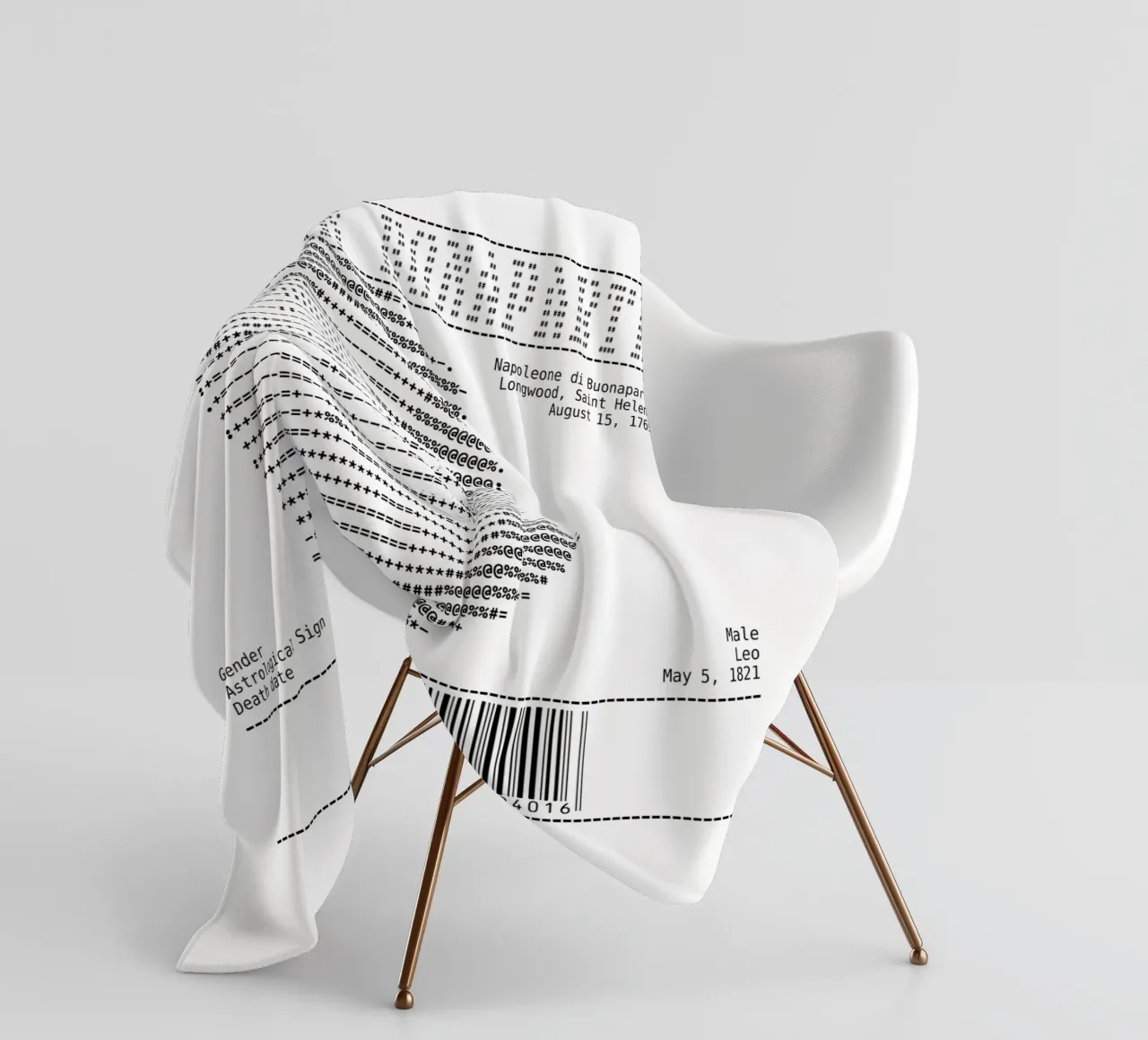 Receipt Art - Napoleon Buonaparte fleece blanket by Doa Project