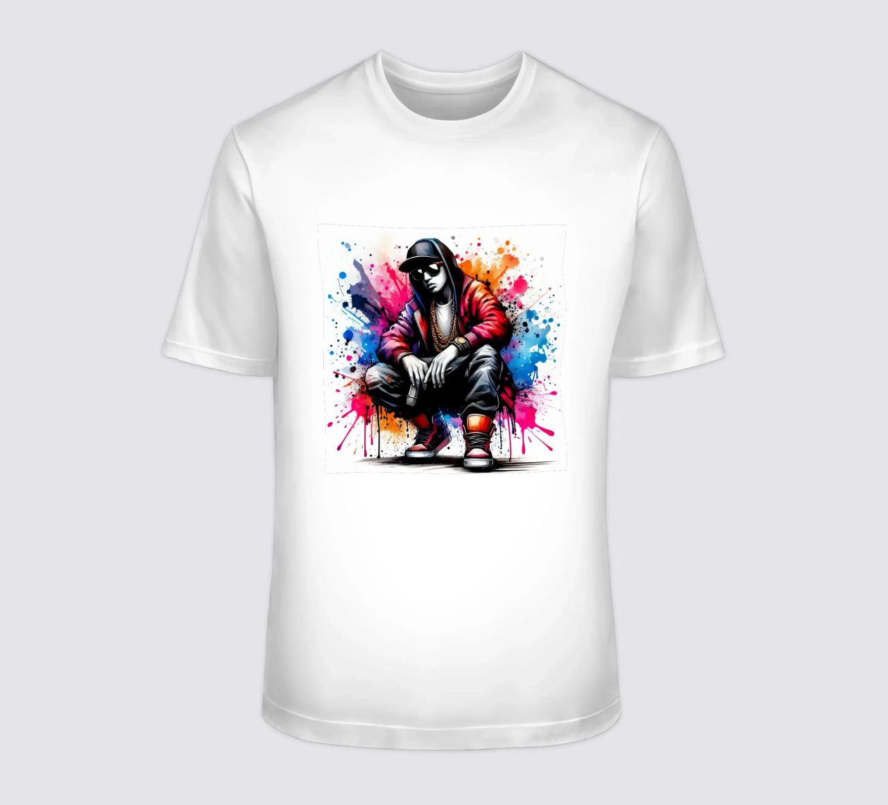 Hip-Hop-Sängerin in Aquarell T-Shirt von ARTVI-SHOP
