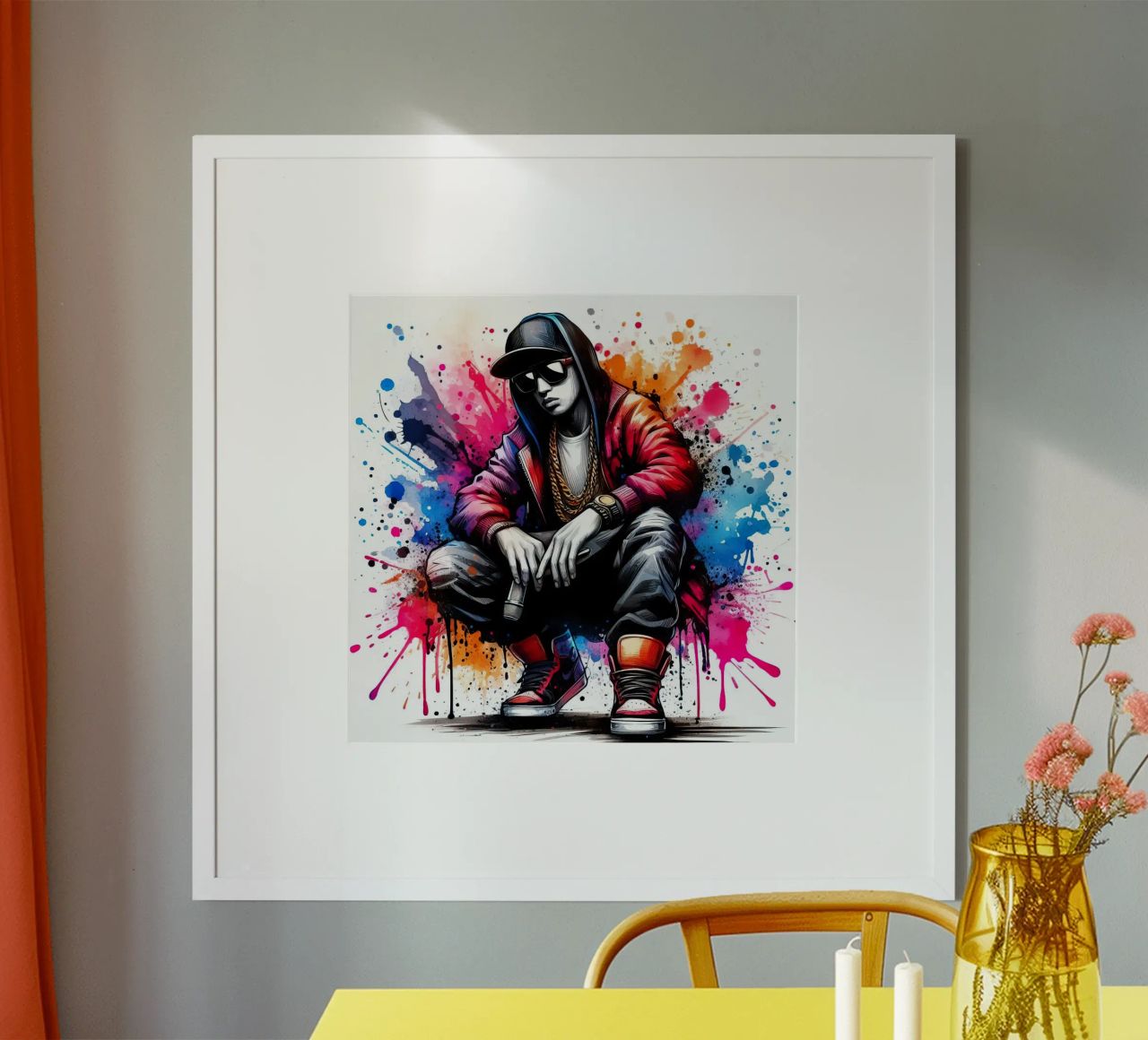 Hip-Hop-Sängerin in Aquarell Poster von ARTVI-SHOP