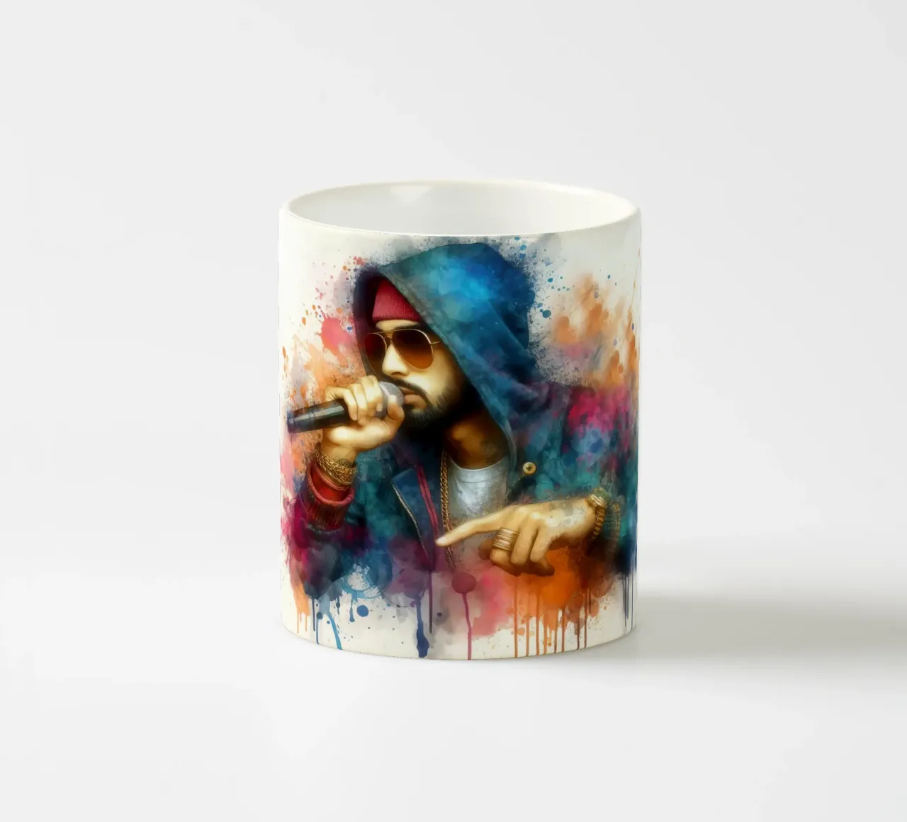 cantante hip hop in acquerello tazza in ceramica da 🎁 ARTVI-SHOP