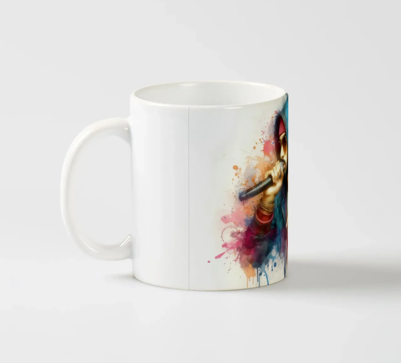 cantante hip hop in acquerello tazza in ceramica da 🎁 ARTVI-SHOP