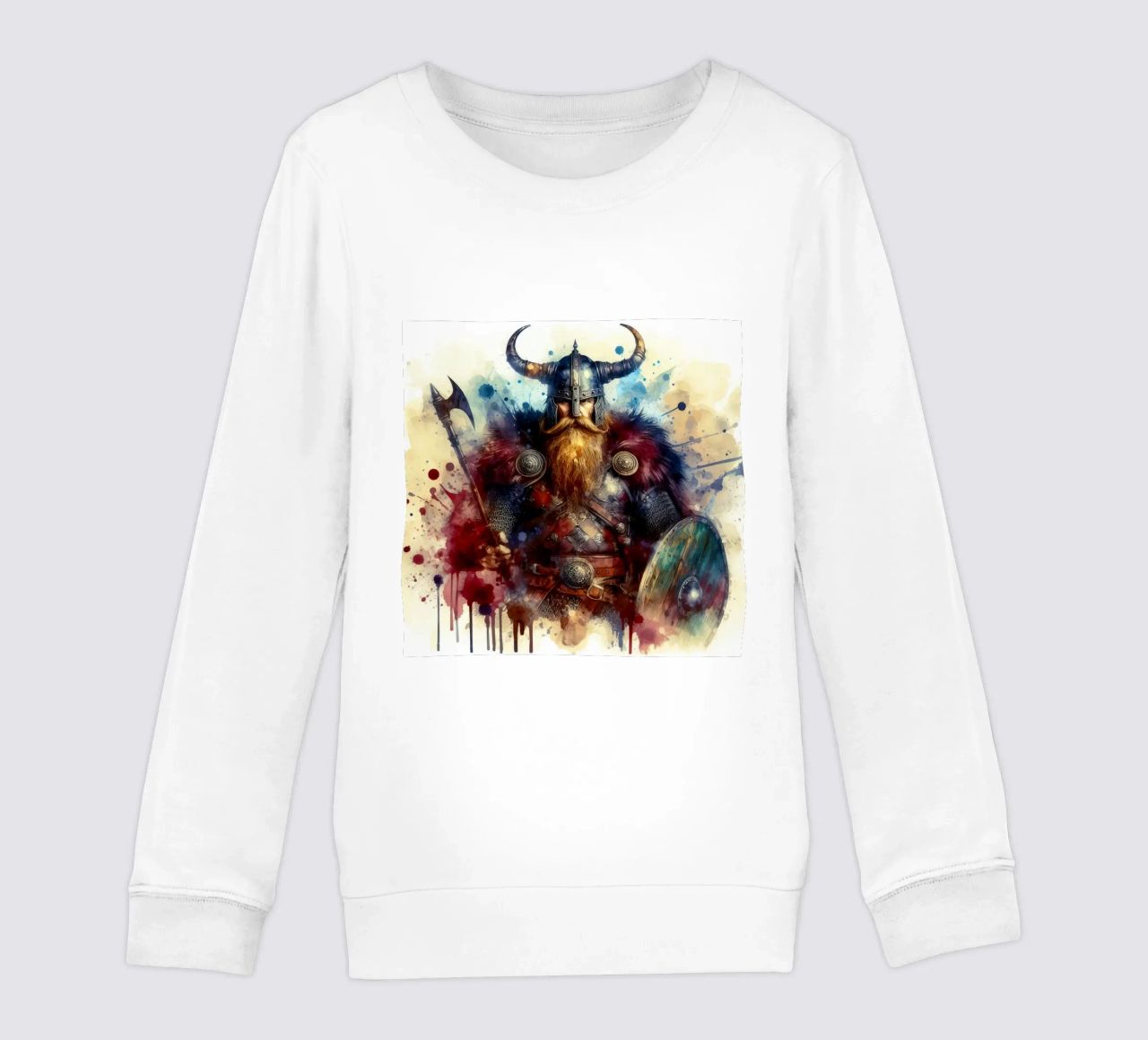 Vikingkrijger in aquarel kinder sweatshirt van ARTVI-SHOP