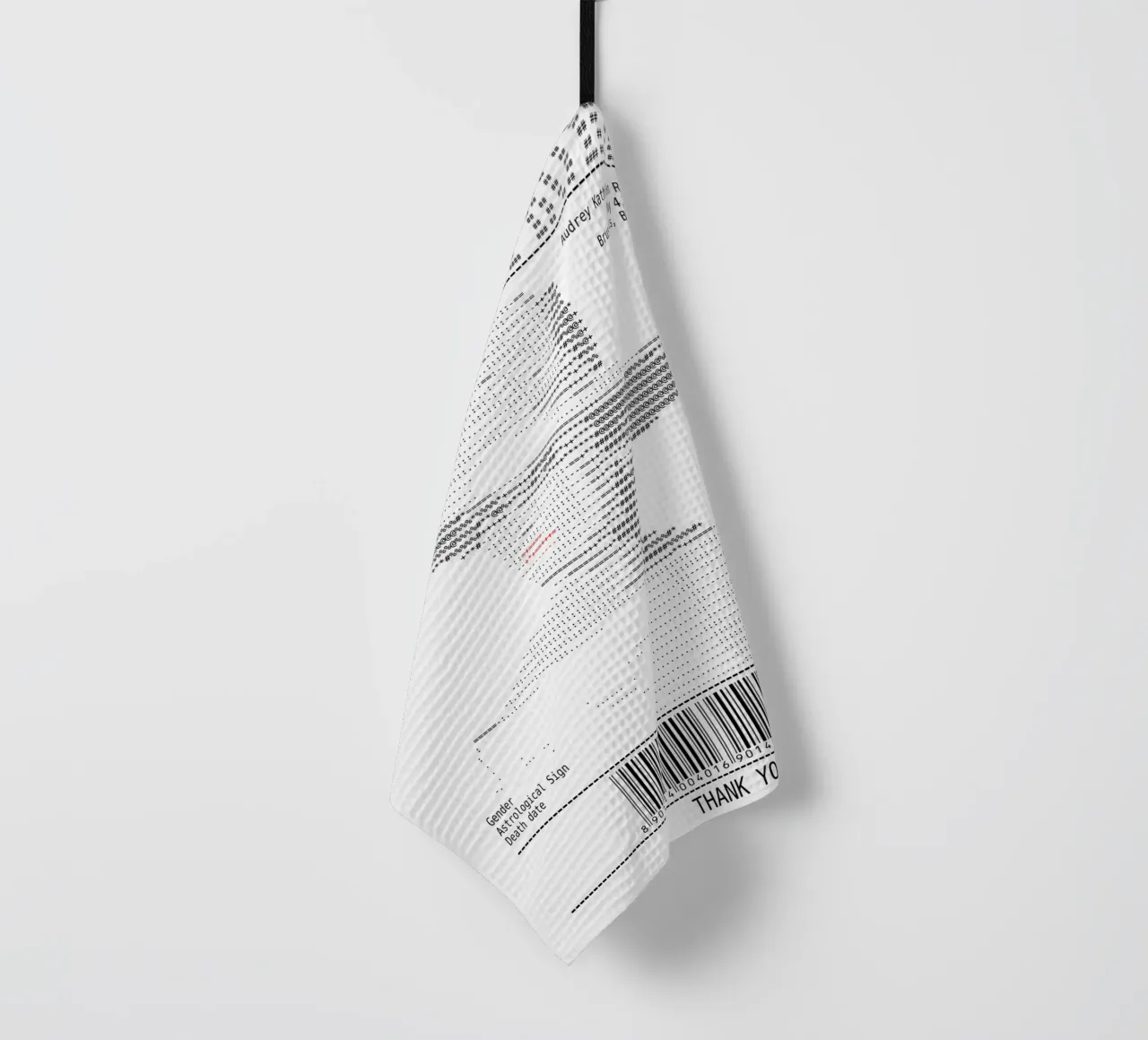 Receipt Art - Audrey Hepburn tea towel by Doa Project