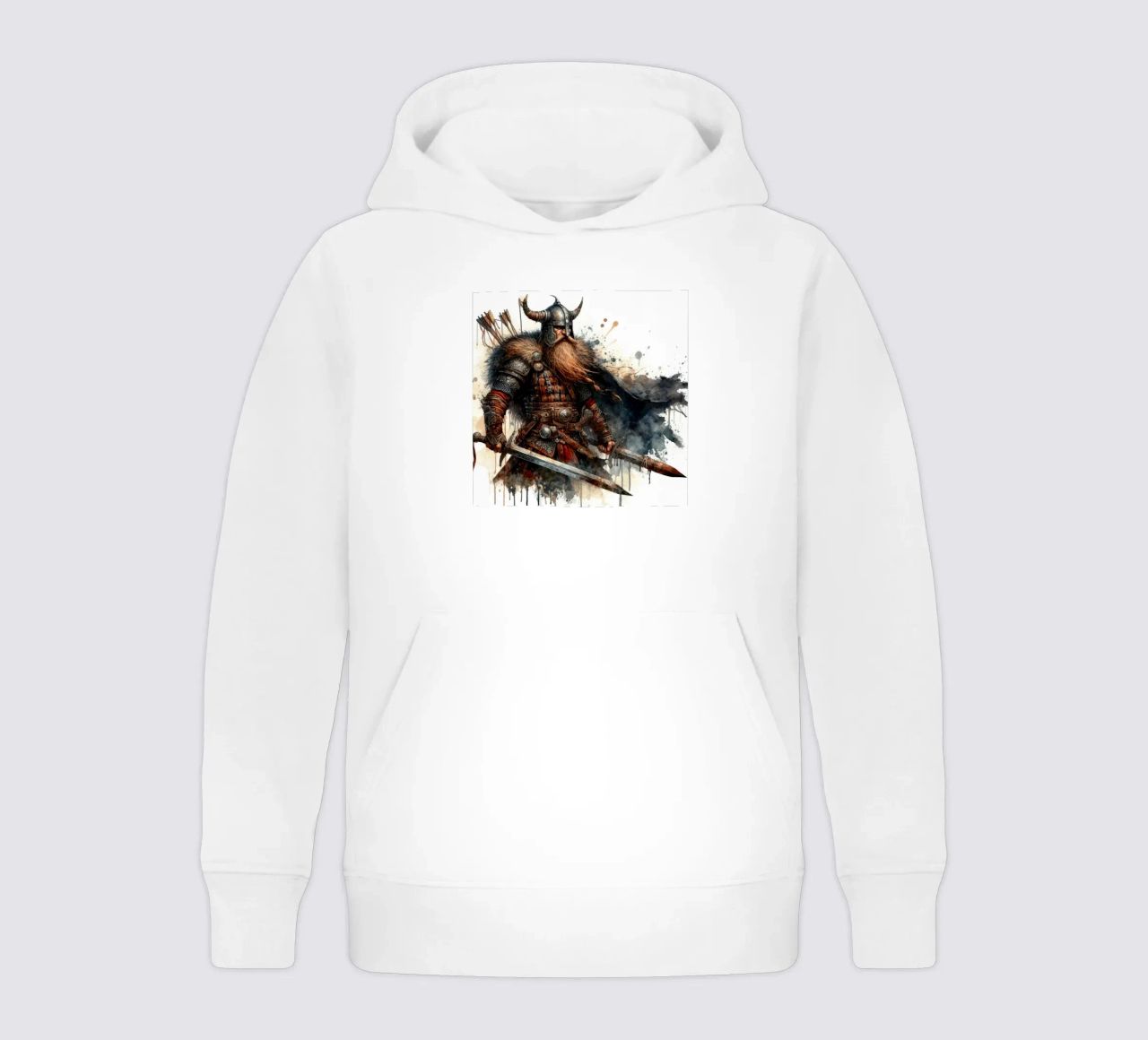 Vikingkrijger in aquarel kinder hoodie van ARTVI-SHOP