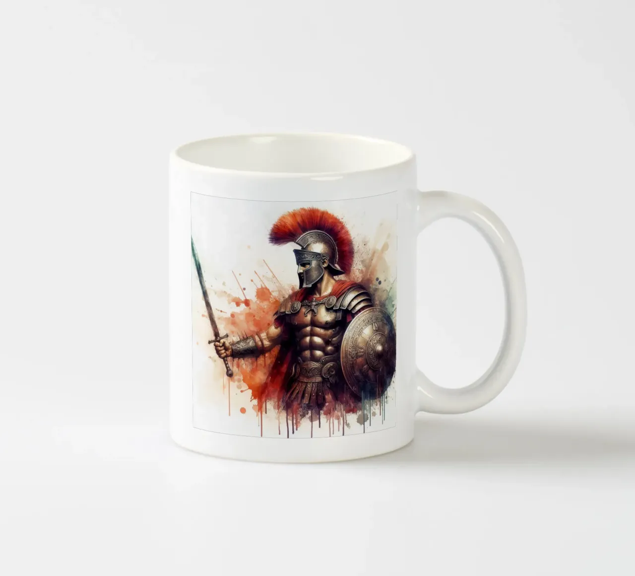 Guerriero romano in acquerello tazza in ceramica da 🎁 ARTVI-SHOP