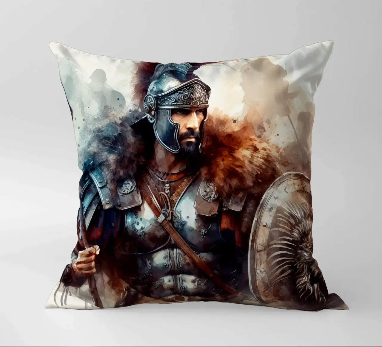 Guerriero romano in acquerello cuscino da 🎁 ARTVI-SHOP