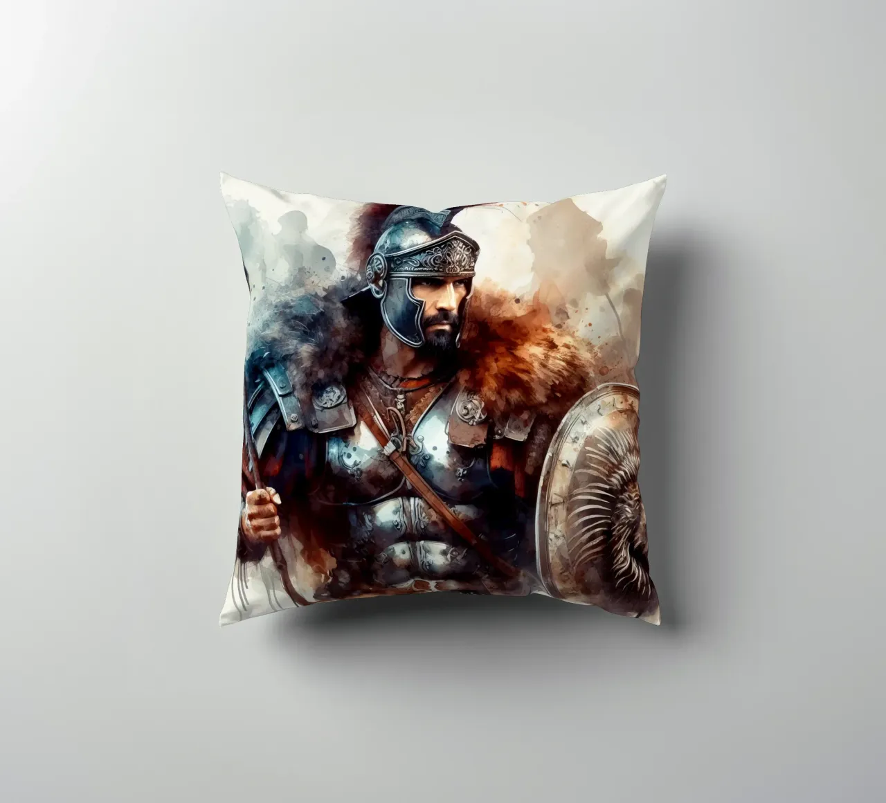 Guerriero romano in acquerello cuscino da 🎁 ARTVI-SHOP