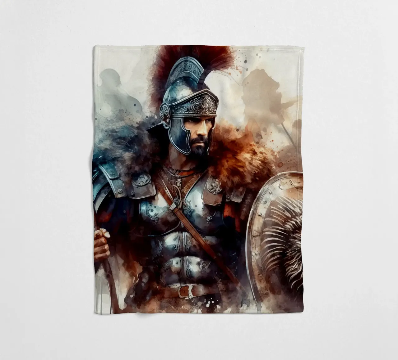 Guerriero romano in acquerello coperta in pile da 🎁 ARTVI-SHOP