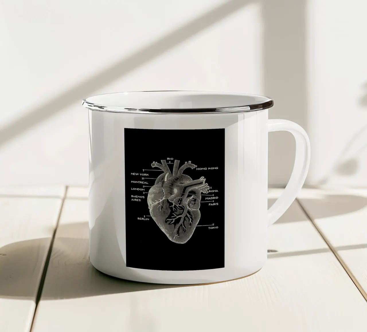 Nomad Heart tazza in smalto da Tobe Fonseca