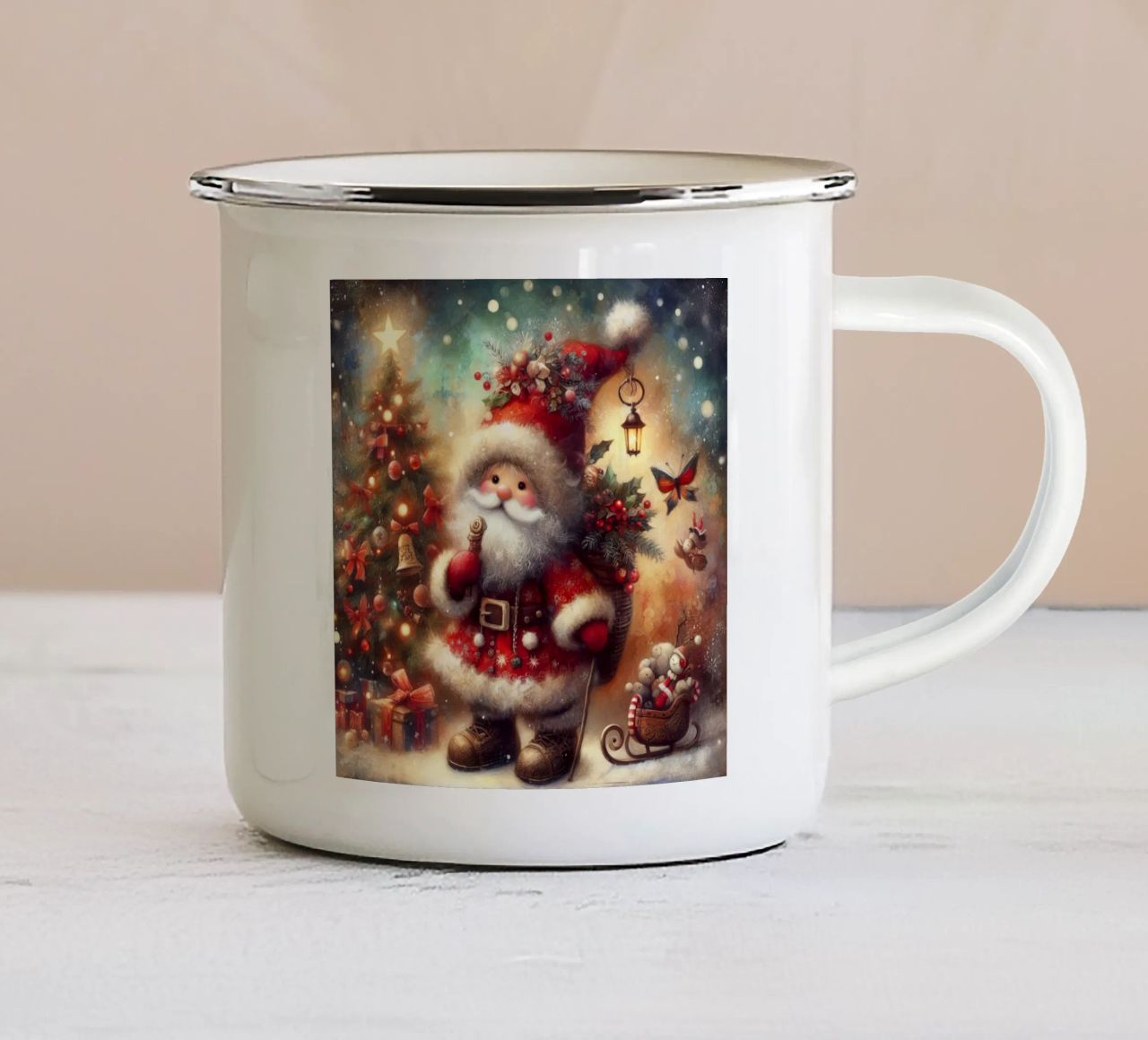 Babbo Natale tazza in smalto da ARTVI-SHOP