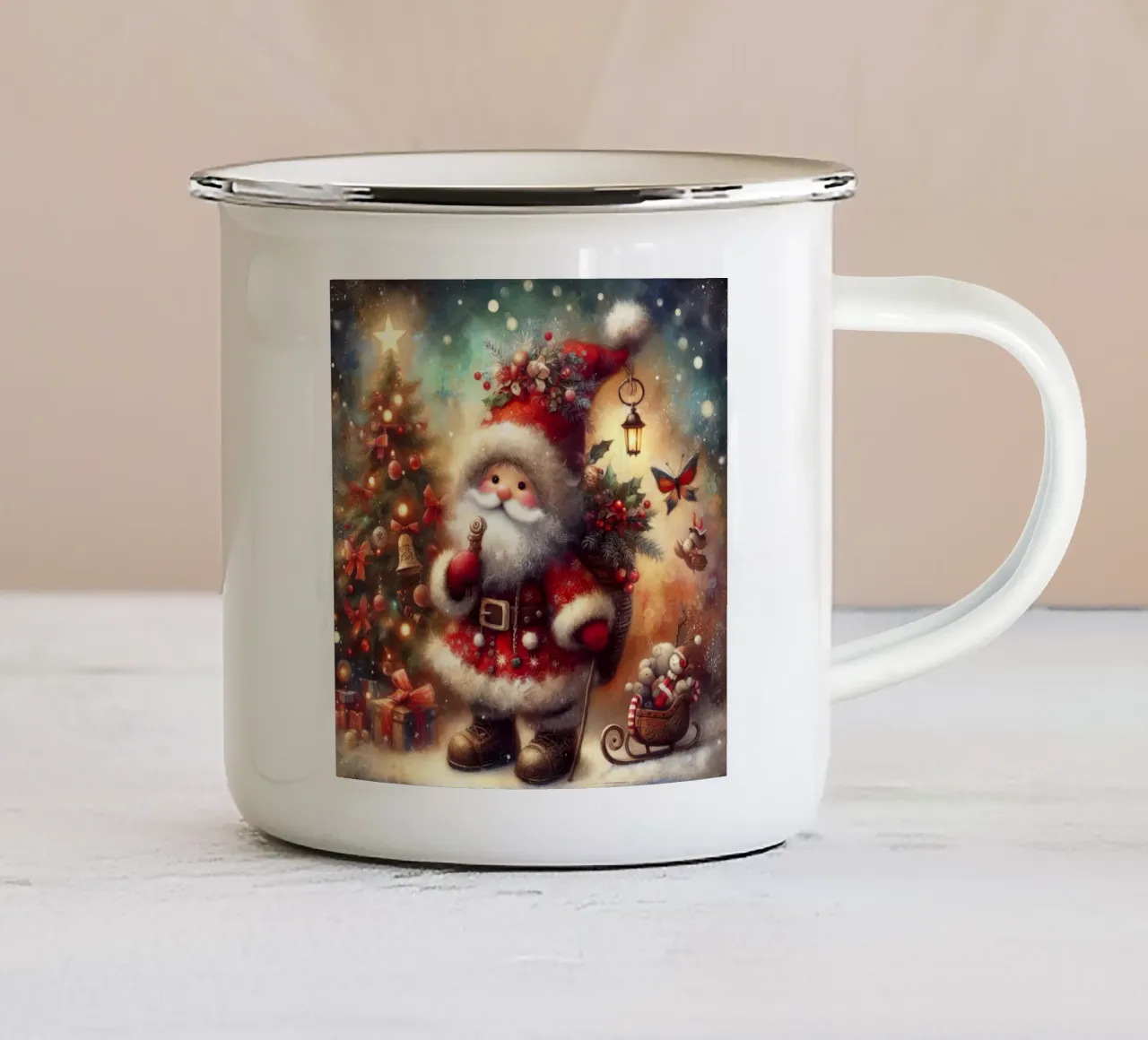 Babbo Natale tazza in smalto da 🎁 ARTVI-SHOP