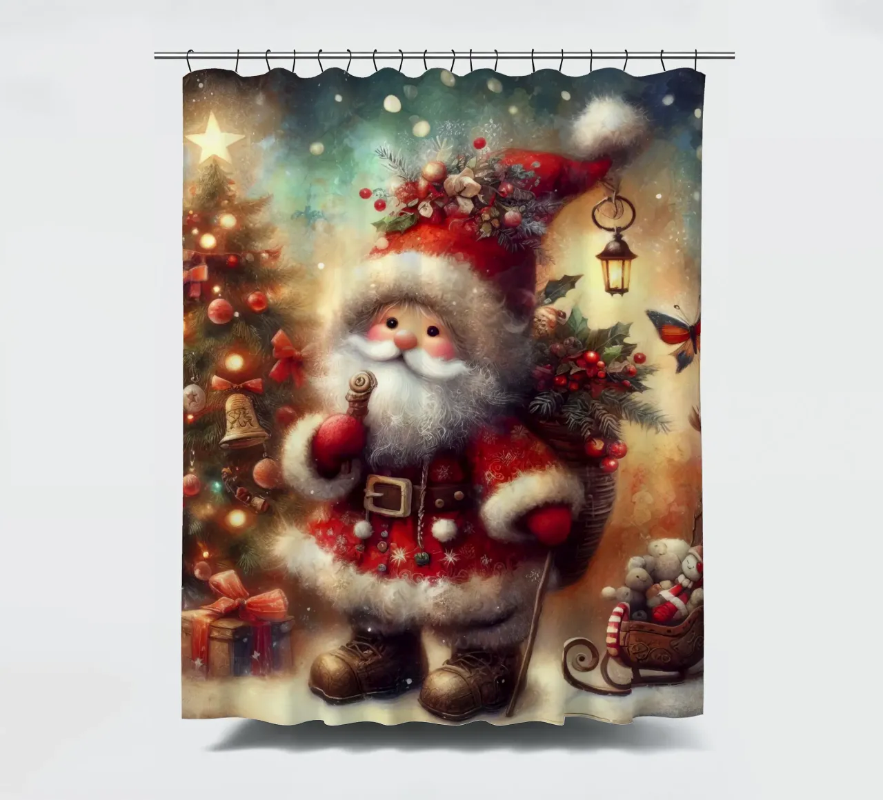 Santa Claus shower curtain by 🎁 ARTVI-SHOP