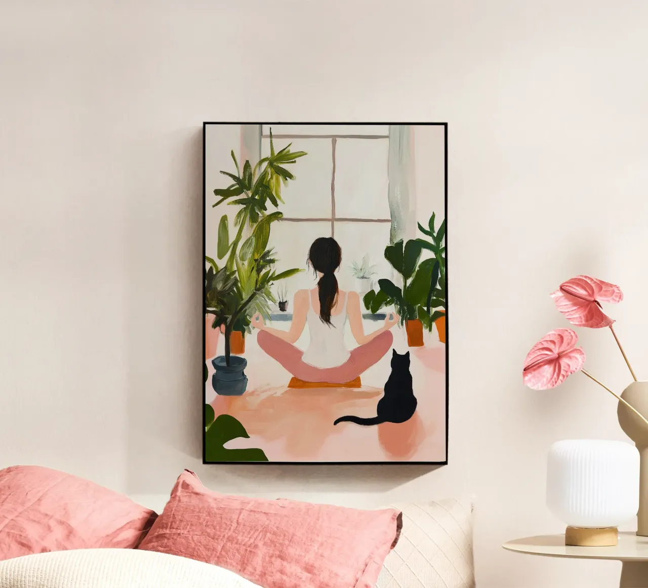 Yoga cat self-care acrylic glass by Euphoria Theresa