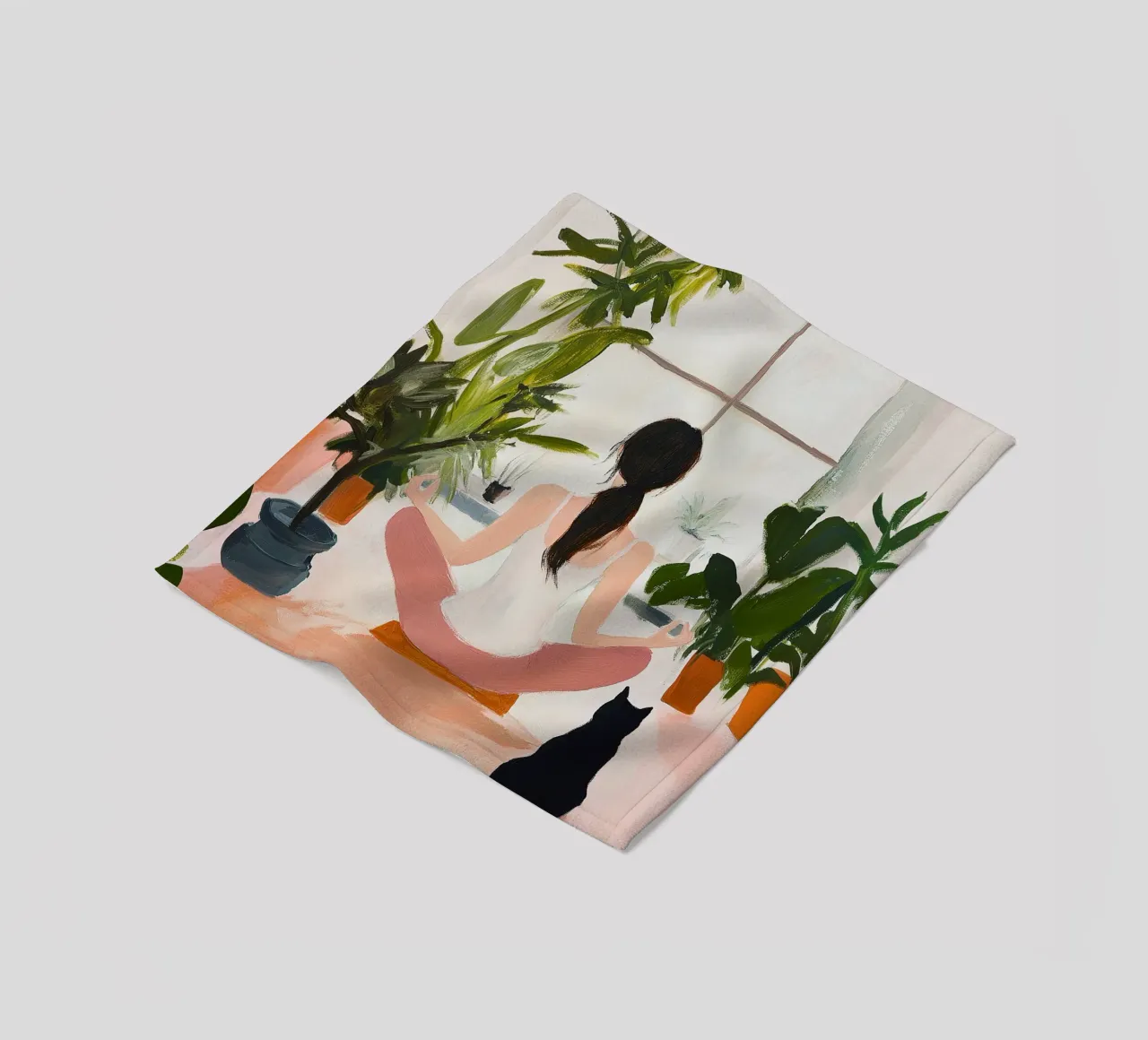 Yoga Chat Prendre soin de soi plaid polaire de Euphoria Theresa