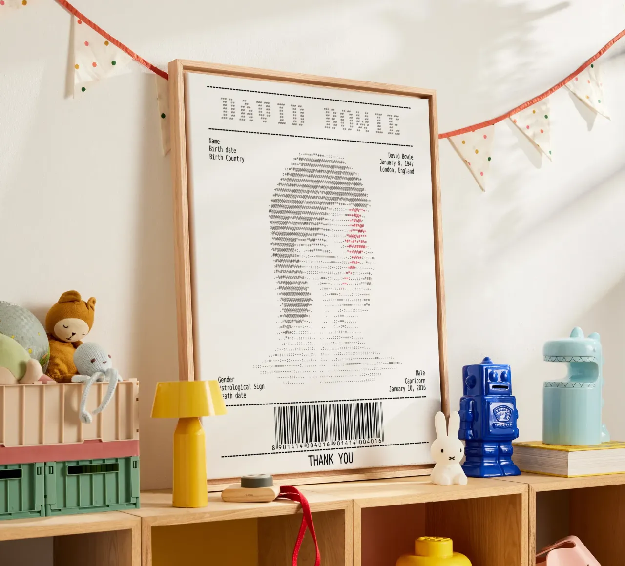 Ontvangstbewijs - David Bowie canvas met Baklijst van Doa Project