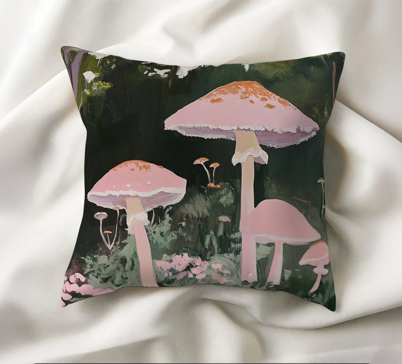 Funghi Pilze Wald Rosa I cuscino da Euphoria Theresa