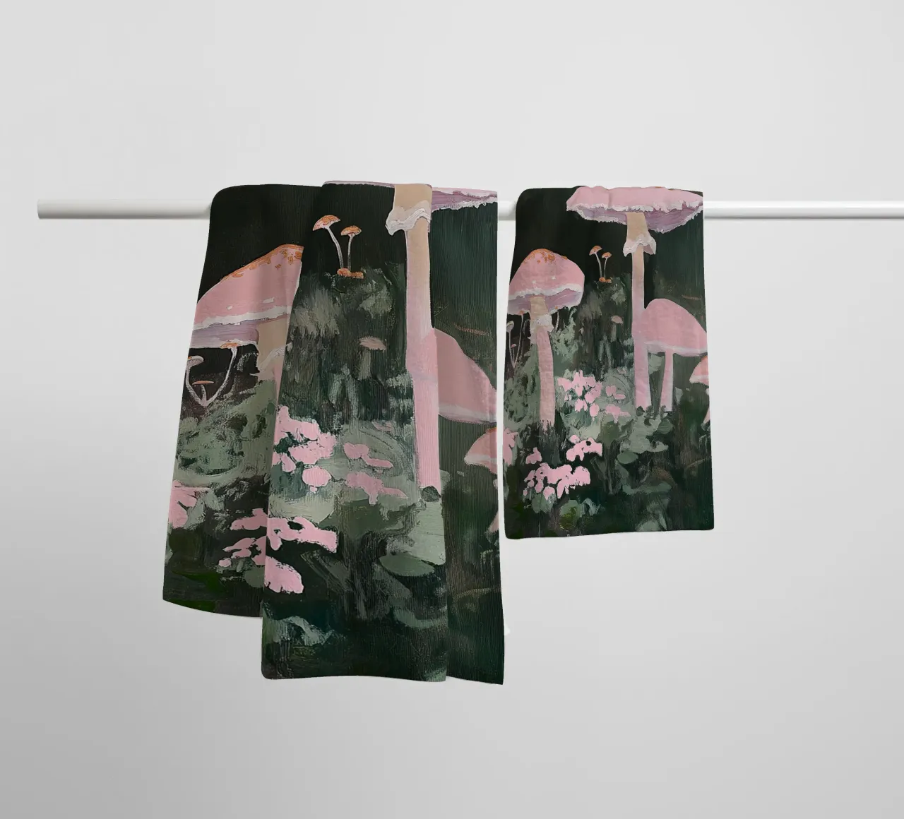 Funghi Pilze Wald Rosa I asciugamano da bagno da Euphoria Theresa