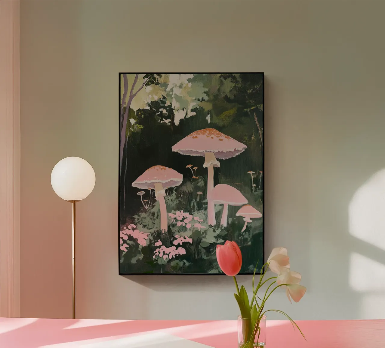 Funghi Pilze Wald Rosa I plexiglass da Euphoria Theresa