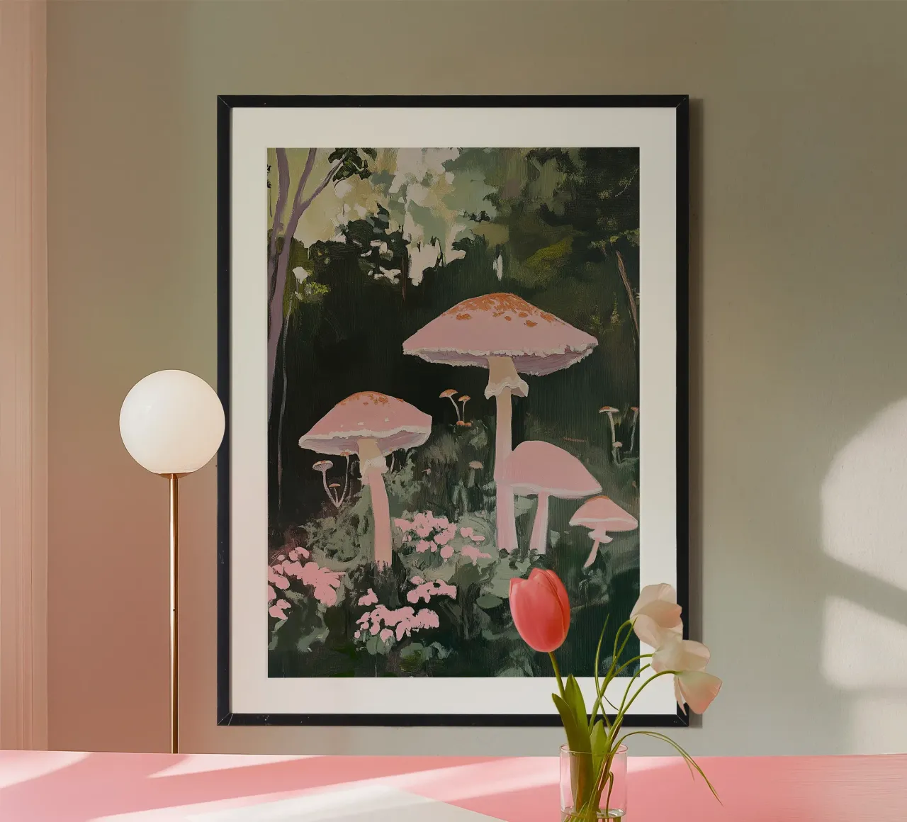 Funghi Pilze Wald Rosa I carta hahnemühle da Euphoria Theresa