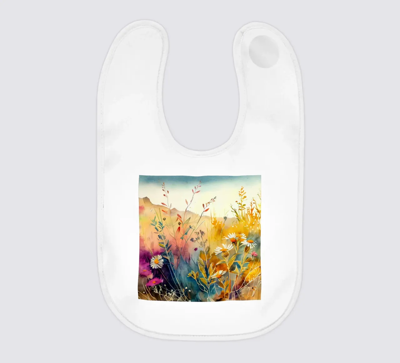Weide vol bloemen baby slabbetje van Justyna Jaszke JBJart