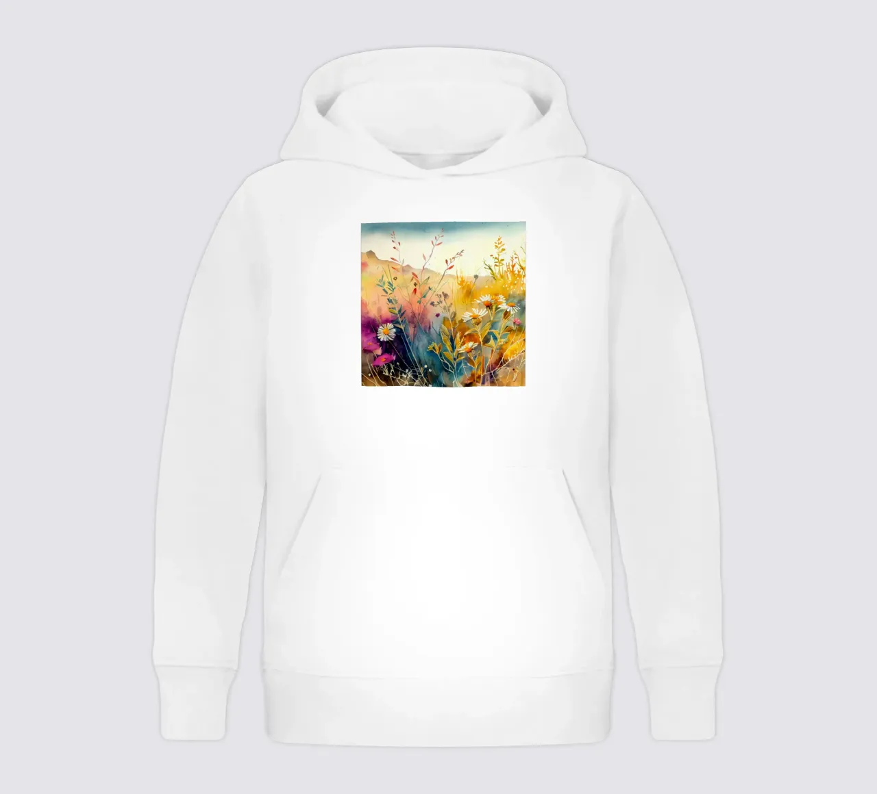 Meadow full of flowers kids hoodie by Justyna Jaszke JBJart