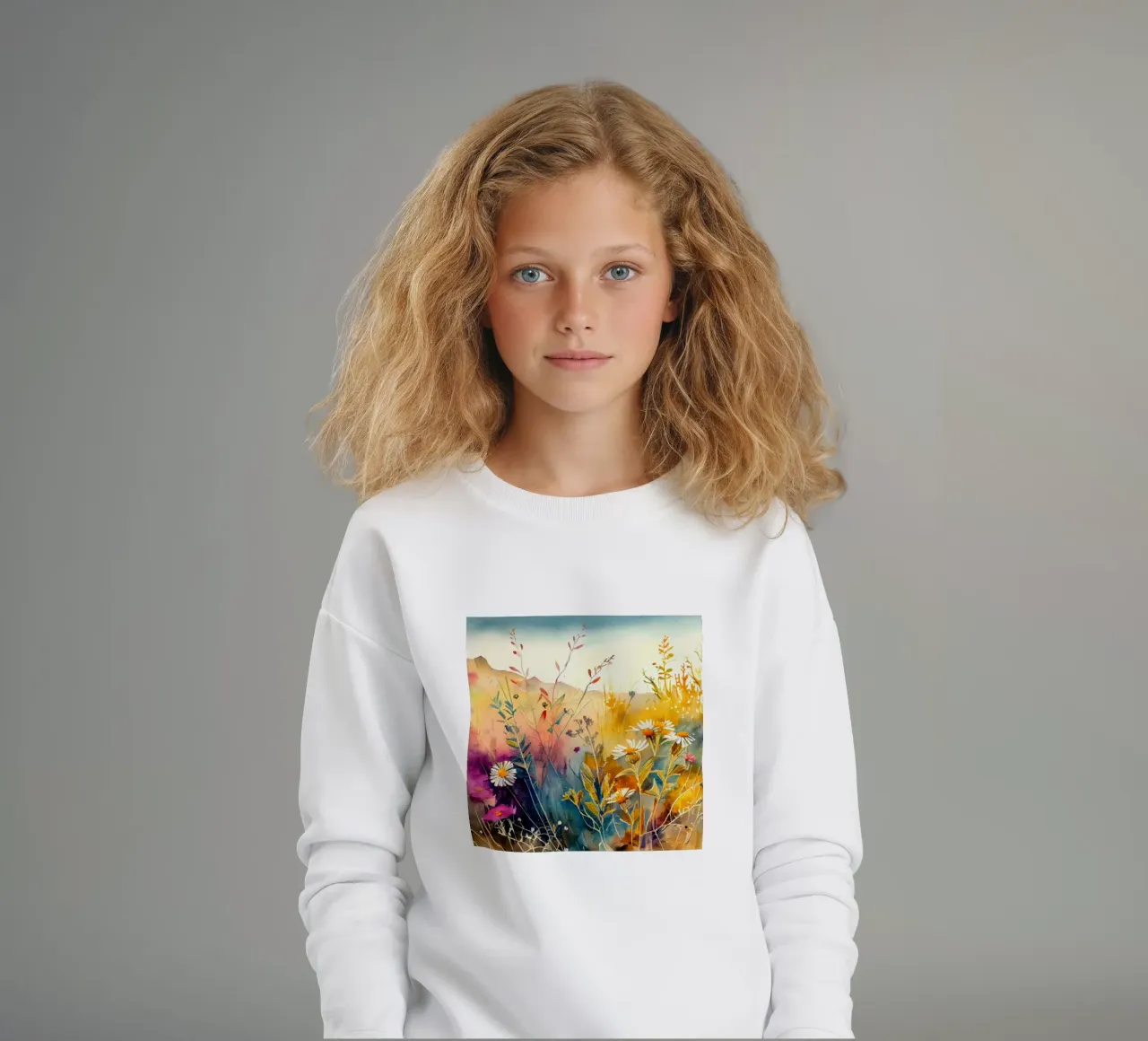 Prato pieno di fiori felpa bambino da Justyna Jaszke JBJart