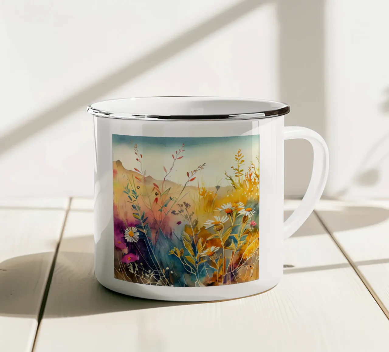 Prato pieno di fiori tazza in smalto da Justyna Jaszke JBJart
