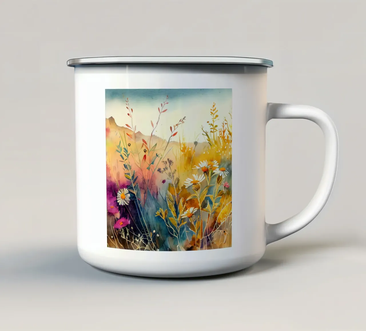Prato pieno di fiori tazza in smalto da Justyna Jaszke JBJart