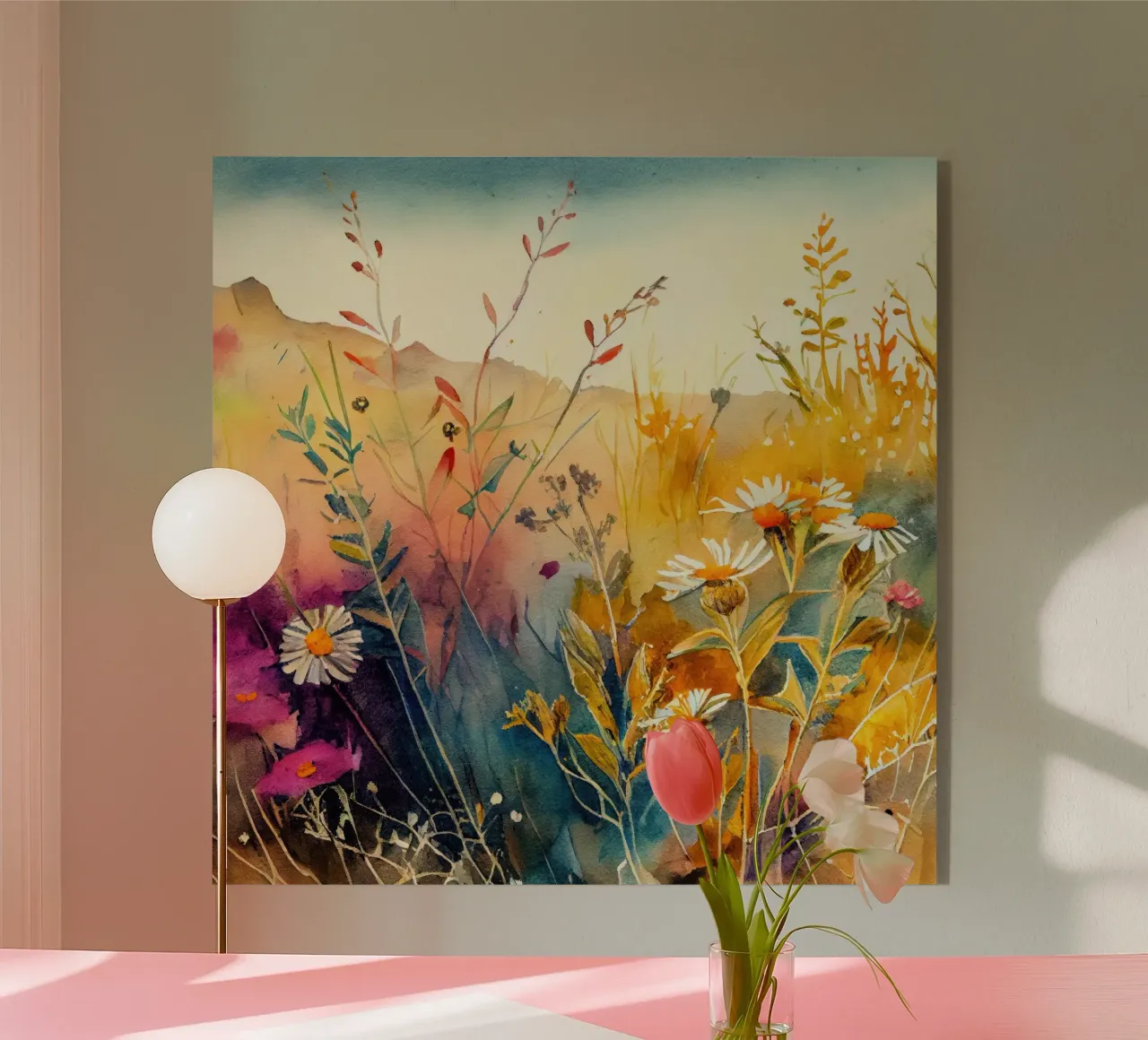 Pradera llena de flores metacrilato de Justyna Jaszke JBJart