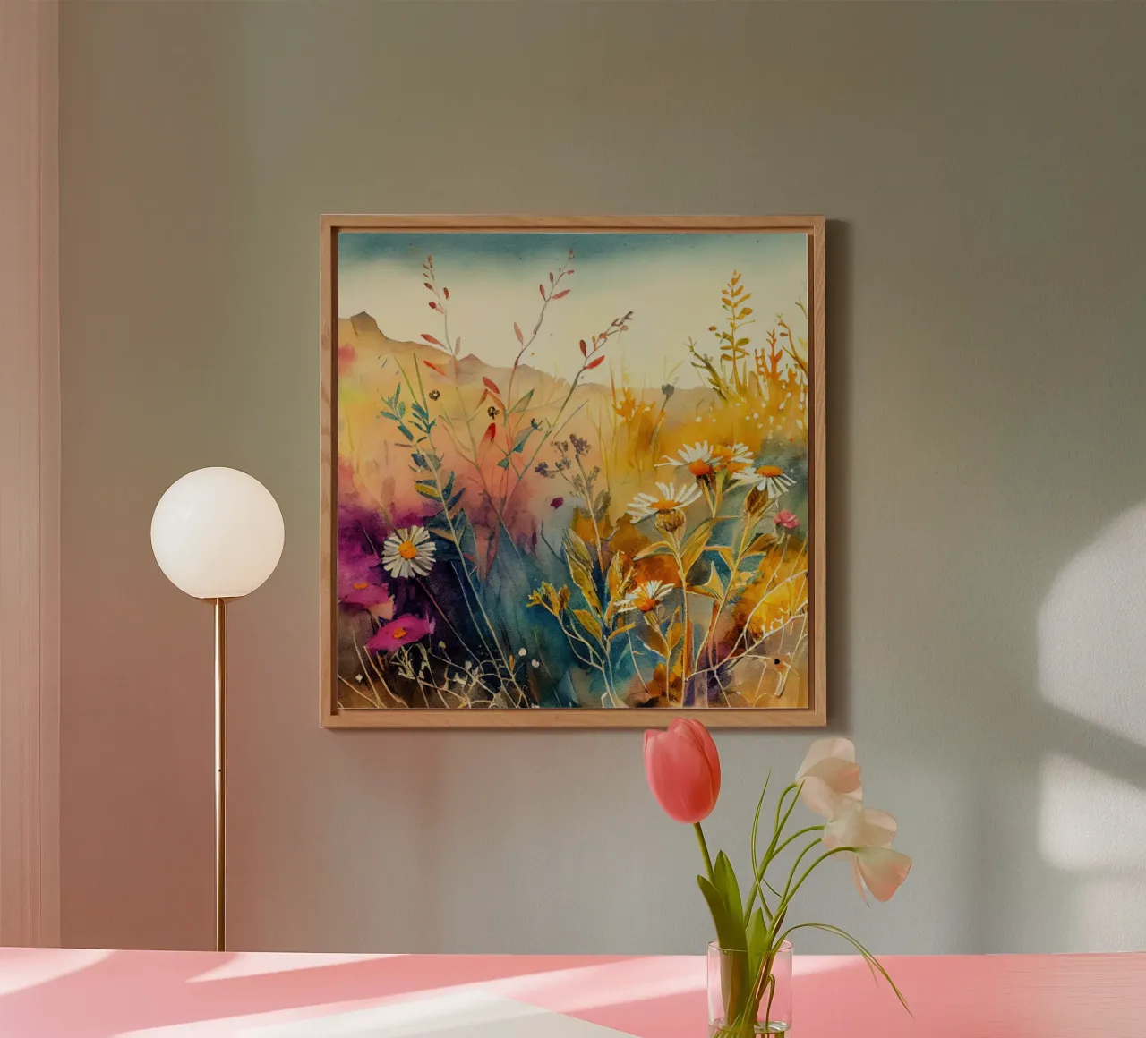 Meadow full of flowers alu-dibond by Justyna Jaszke JBJart