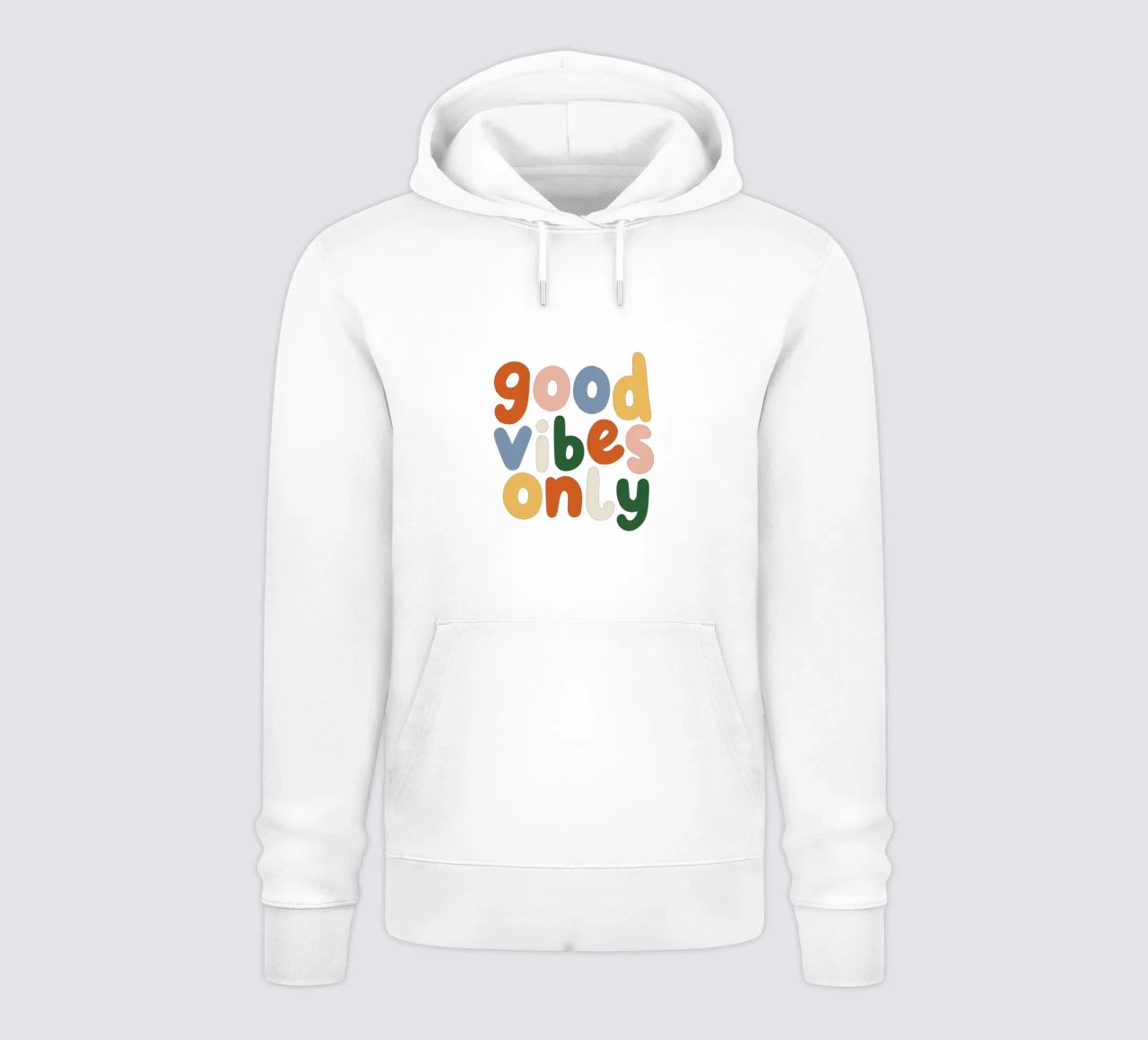 Good Vibes Only Colourful Typografie Design felpa con cappuccio da THE MOTIVATED TYPE